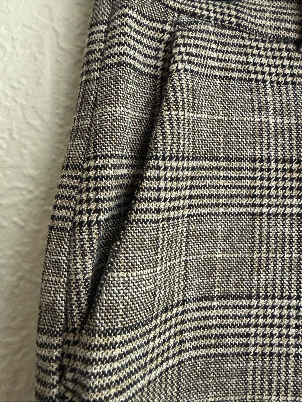 H&M Glen Plaid Dress Pants in Black and Cream